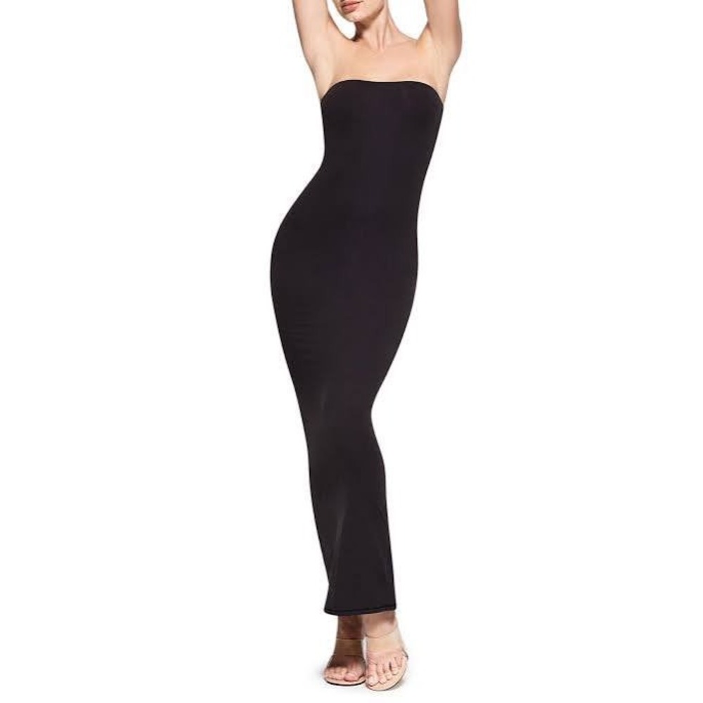 SKIMS Sz Large Fits Everybody Black Onyx Strapless Maxi Tube Dress Slip